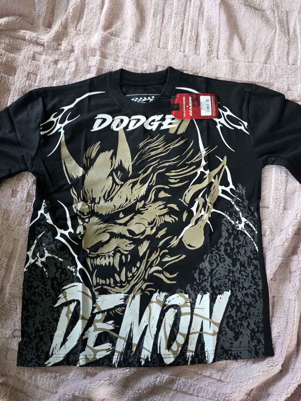 Demon Graphic Tee - Black with Gold Print